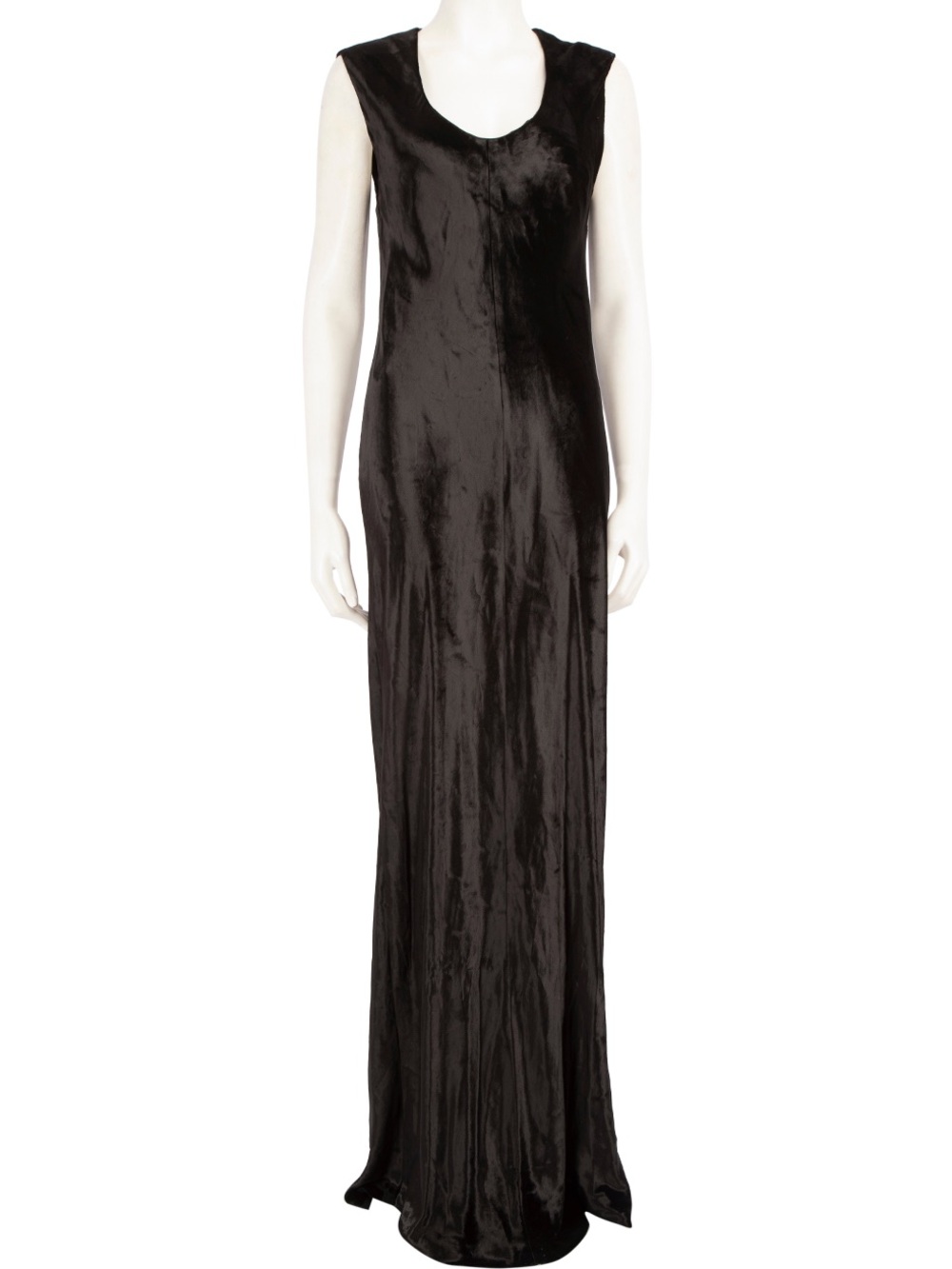 T by Alexander Wang Black Velvet Maxi Dress - Sleeveless Scoop Neck